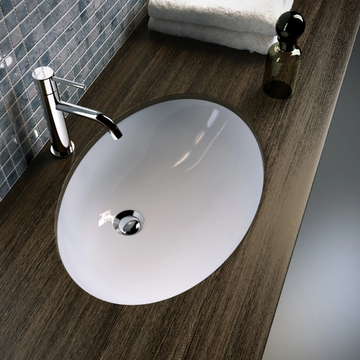SOTTOPIANO - Undermount oval washbasin by Olympia Ceramica - view 3
